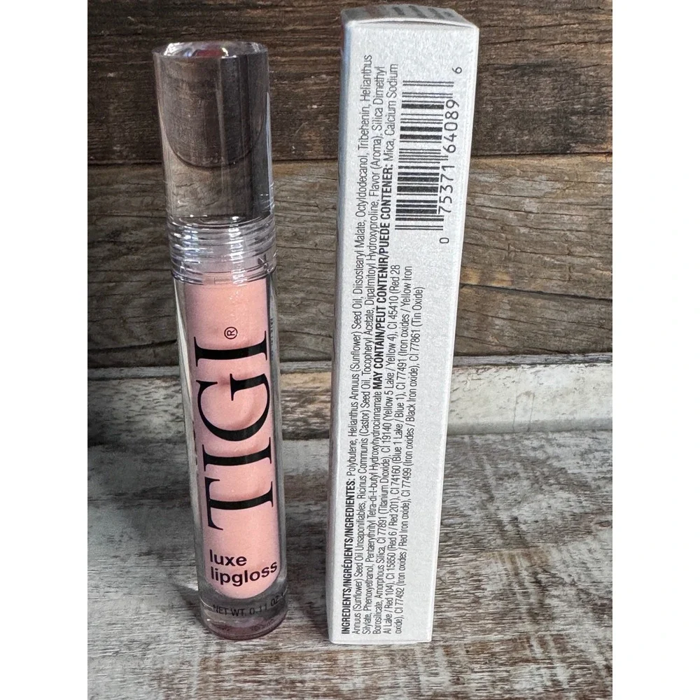 TIGI Luxe Lipgloss | Superficial | Full Size NIB | Shimmer Pink | MSRP $15